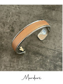 Bracelet manchette argent cuir - différentes couleurs