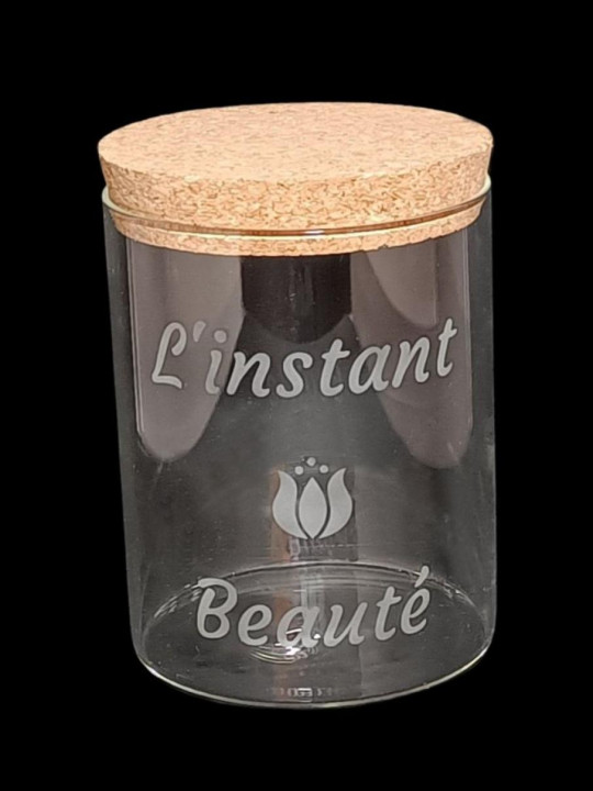 Bocal Verre Gravé "L'Instant Beauté" | Décoration Salle de Bain | 