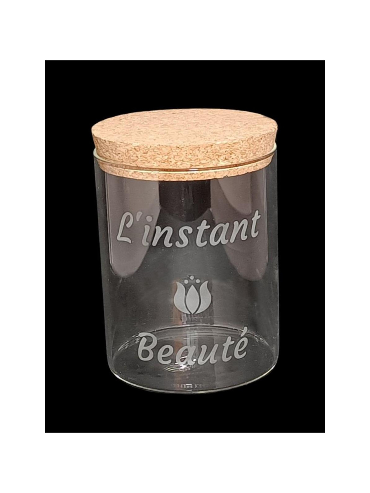 Bocal Verre Gravé "L'Instant Beauté" | Décoration Salle de Bain | 