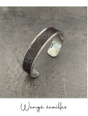 Bracelet manchette argent cuir - différentes couleurs