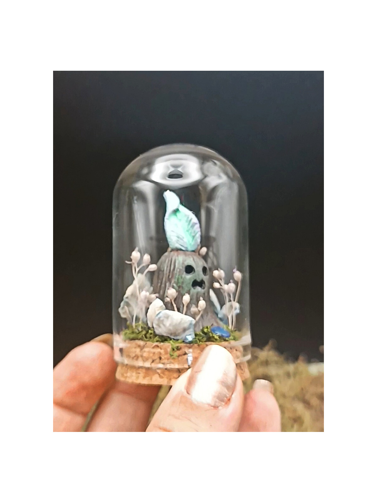 Mini monde sous cloche ~ Gardien bleu