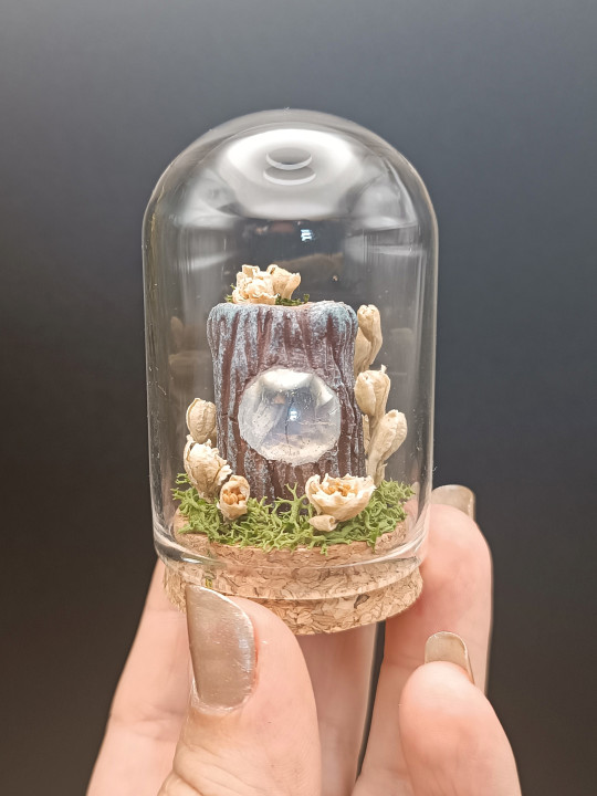 Mini monde sous cloche ~ Arbre enchanté beige