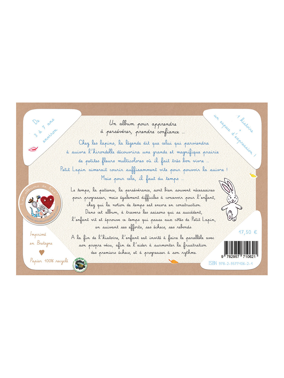 A petits pas de lapin - Album jeunesse/livre enfant 3-7 ans - Kat'