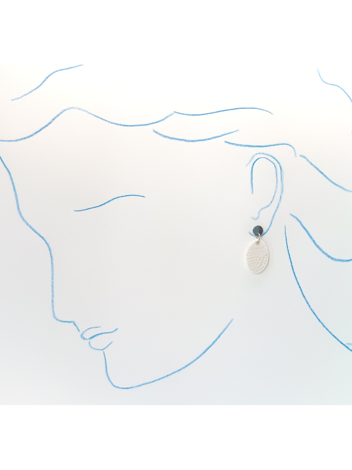 Boucles d'oreilles en porcelaine texturée 