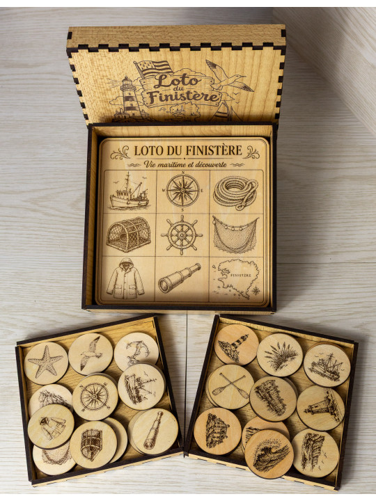 Loto du Finistère en bois – Jeu enfant artisanal