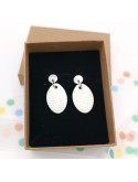 Boucles d'oreilles en porcelaine texturée 