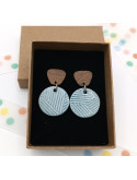 Boucles d'oreilles en céramique et bois