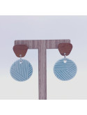 Boucles d'oreilles en céramique et bois