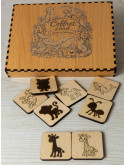 Coffret d’éveil en bois – Lettres & Animaux