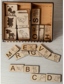 Coffret d’éveil en bois – Lettres & Animaux