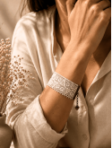 Bracelet manchette dentelle en dentelle écrue Vintage romantique et chic