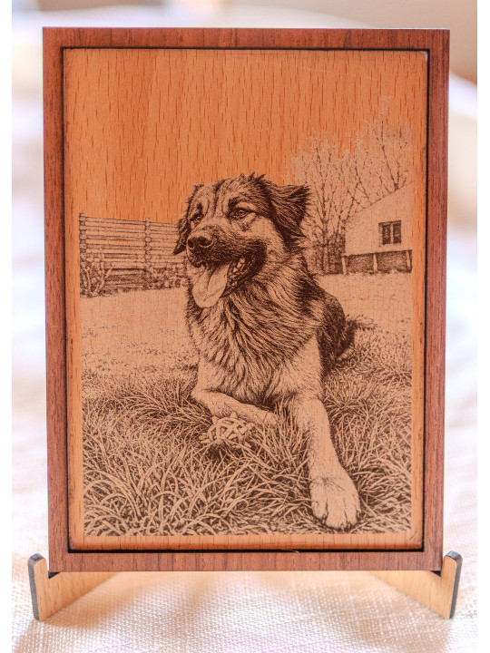 Portrait animal personnalisé gravé sur bois | Avalenn Créations