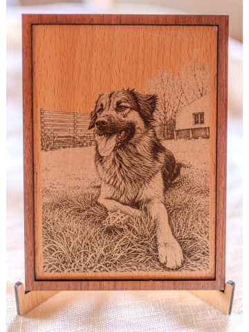 Portrait animal personnalisé gravé sur bois | Avalenn Créations