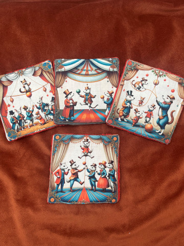 Lot de 4 lingettes lavables en coton et éponge bambou