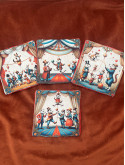 Lot de 4 lingettes lavables en coton et éponge bambou