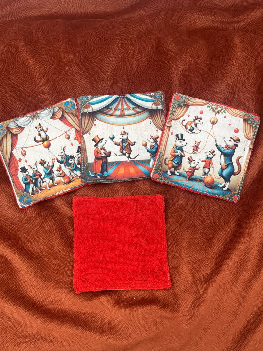 Lot de 4 lingettes lavables en coton et éponge bambou