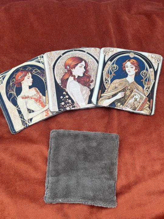 Lot de 4 lingettes lavables en coton et éponge bambou