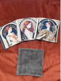 Lot de 4 lingettes lavables en coton et éponge bambou