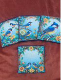 Lot de 4 lingettes lavables en coton et éponge bambou