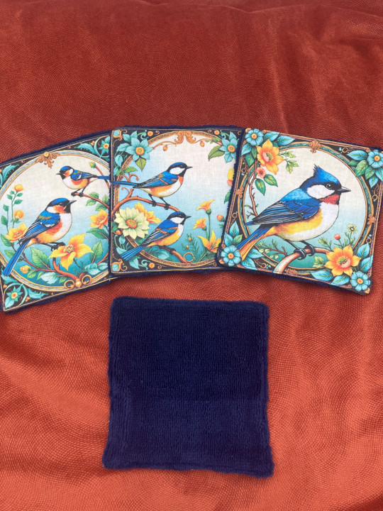Lot de 4 lingettes lavables en coton et éponge bambou