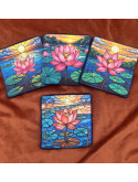 Lot de 4 lingettes lavables en coton et éponge bambou
