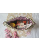 Grande trousse en velours côtelé vert