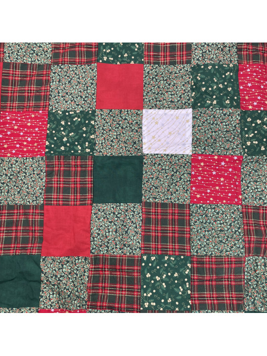 Couverture patchwork unique 100 carrés cousus main