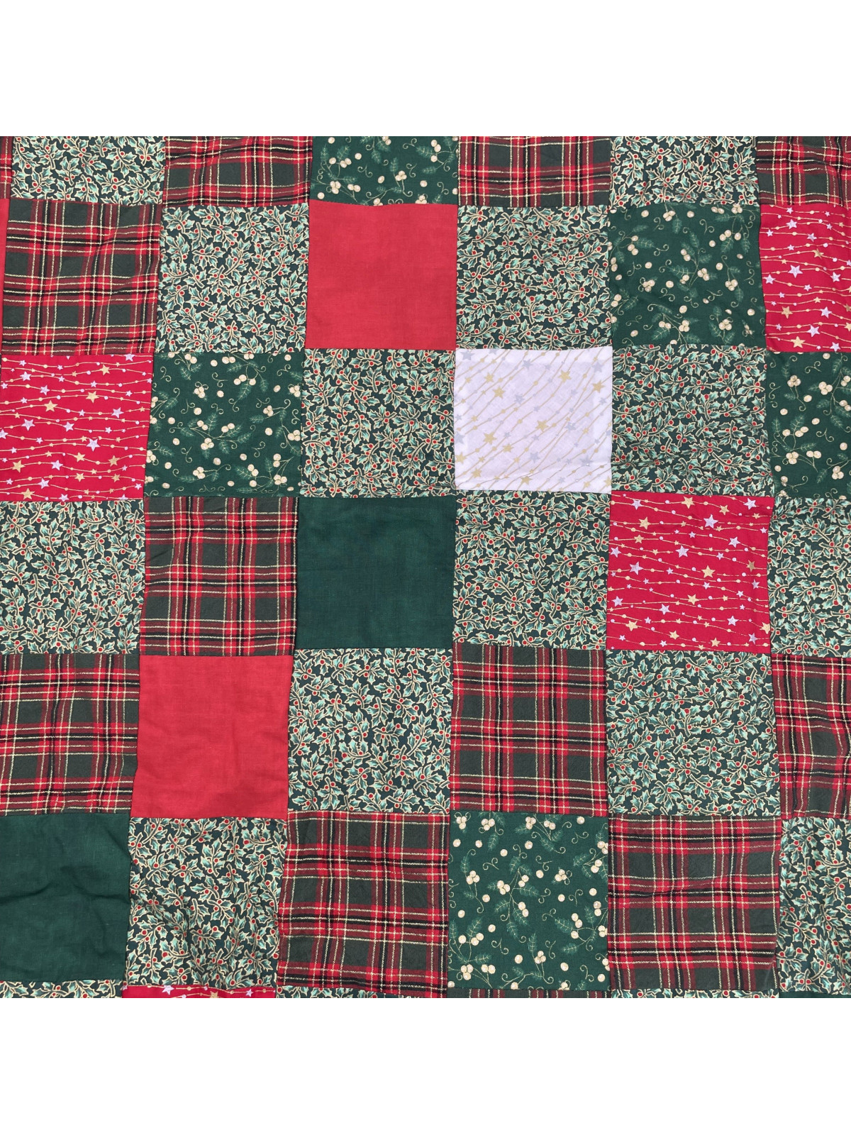 Couverture patchwork unique 100 carrés cousus main