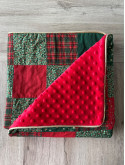Couverture patchwork unique 100 carrés cousus main