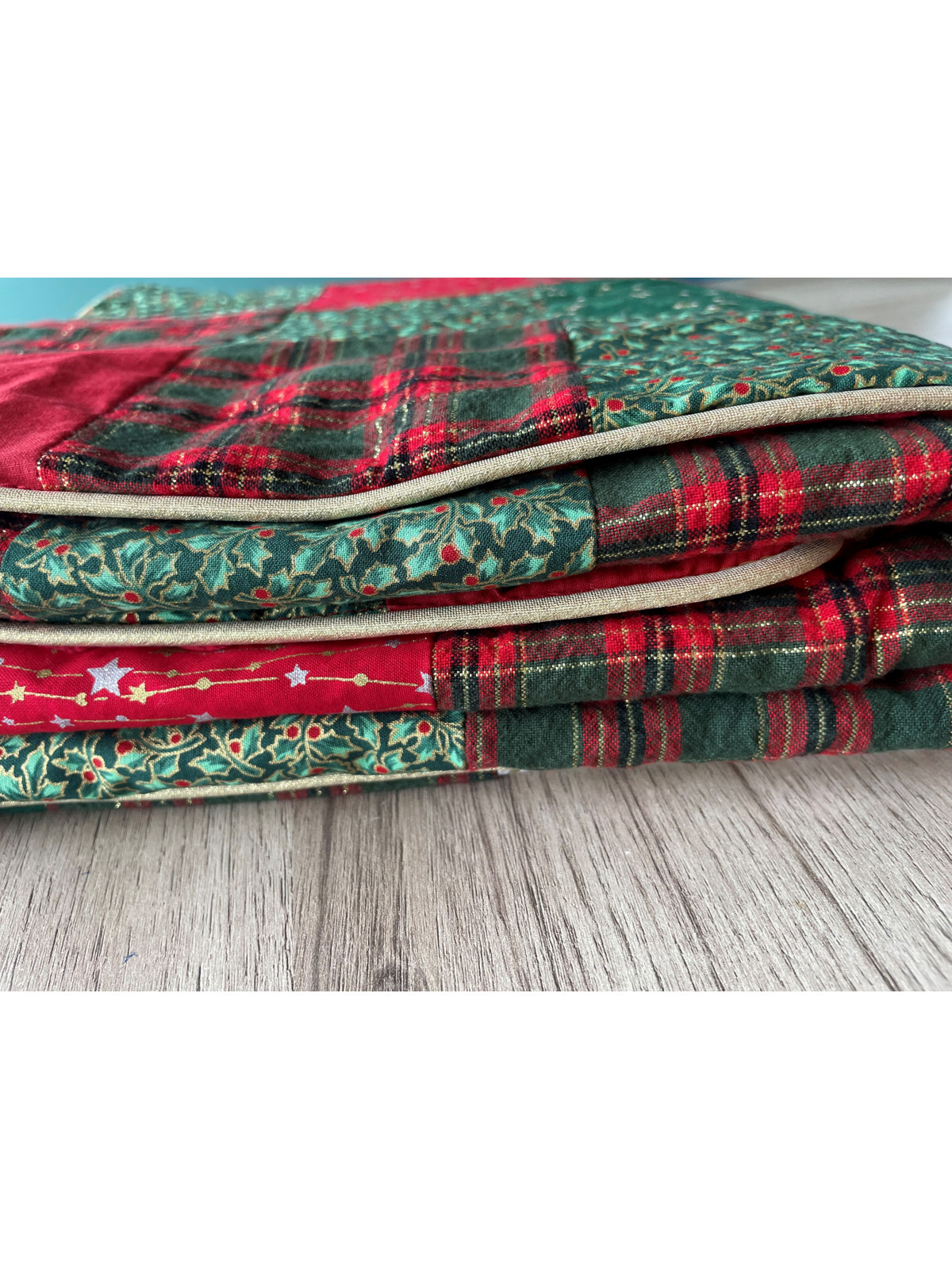 Couverture patchwork unique 100 carrés cousus main