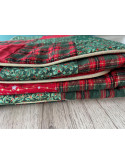Couverture patchwork unique 100 carrés cousus main