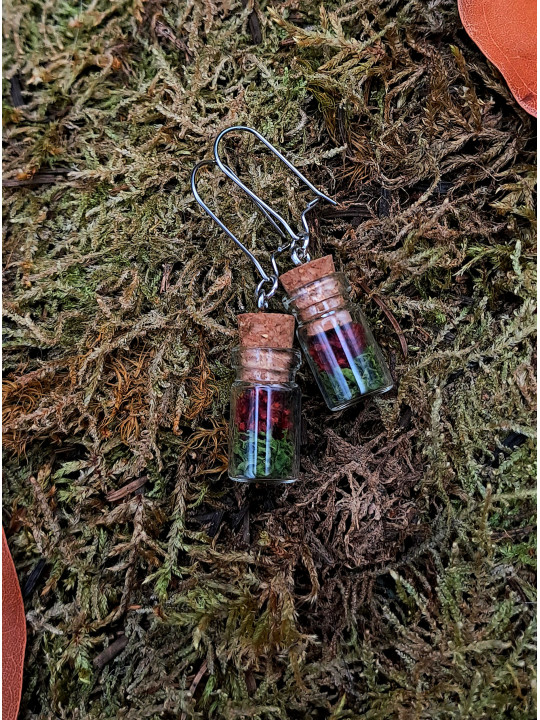 Collection Automne - Boucles d'oreilles hypoallegéniques rouges 