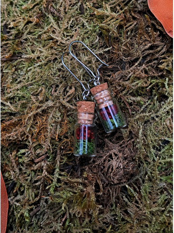 Collection Automne - Boucles d'oreilles hypoallegéniques rouges 