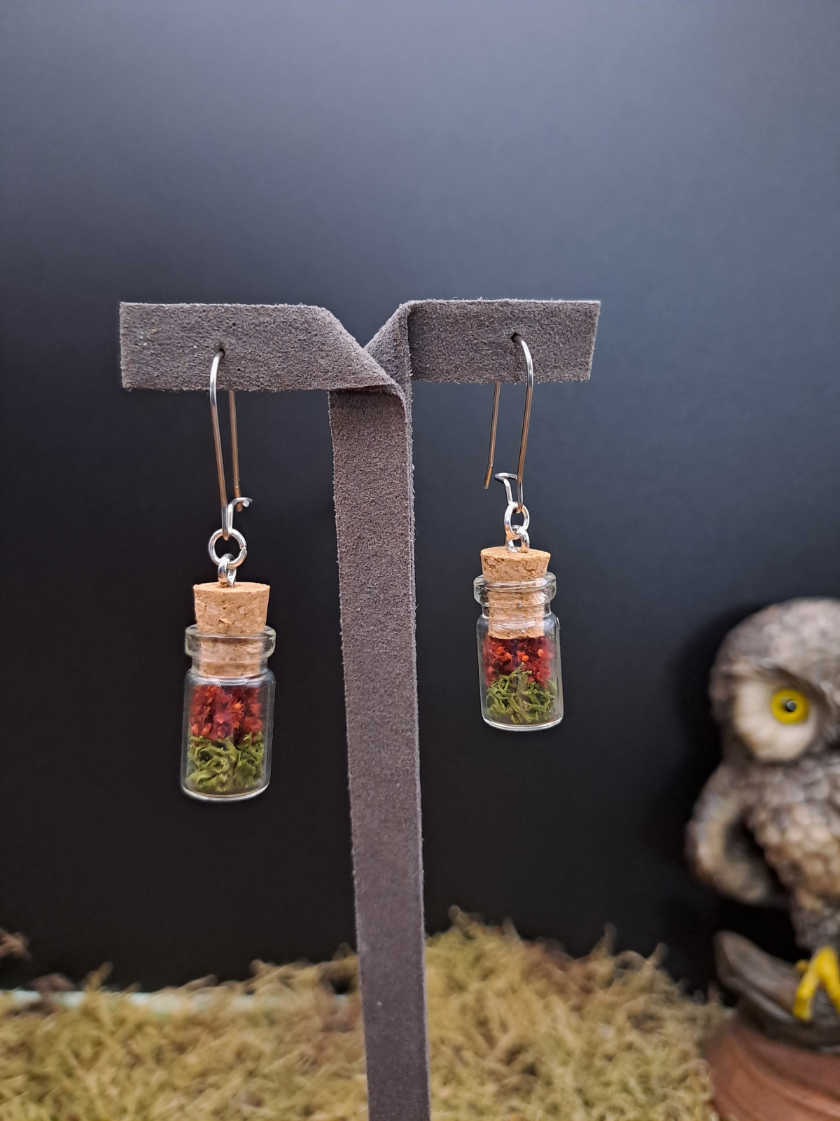 Collection Automne - Boucles d'oreilles hypoallegéniques rouges 