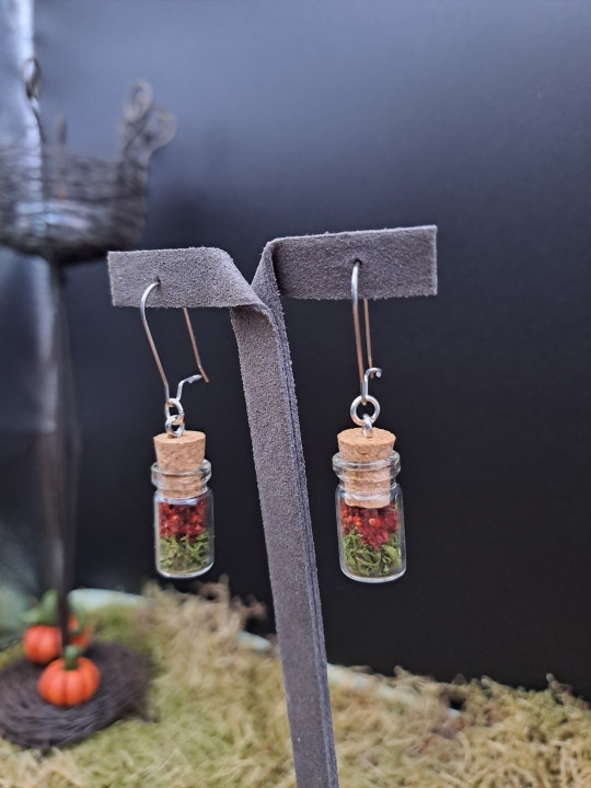 Collection Automne - Boucles d'oreilles hypoallegéniques rouges 