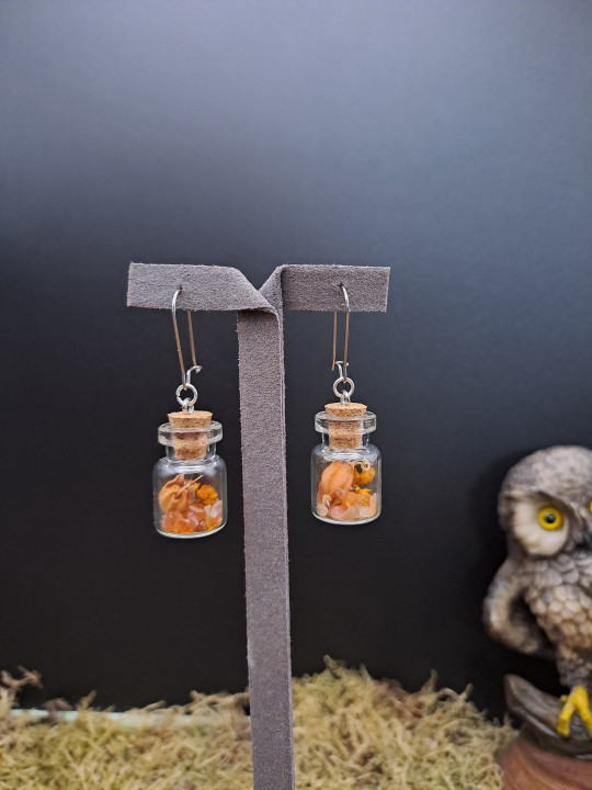 Collection Automne - Boucles d'oreilles hypoallegéniques XL oranges