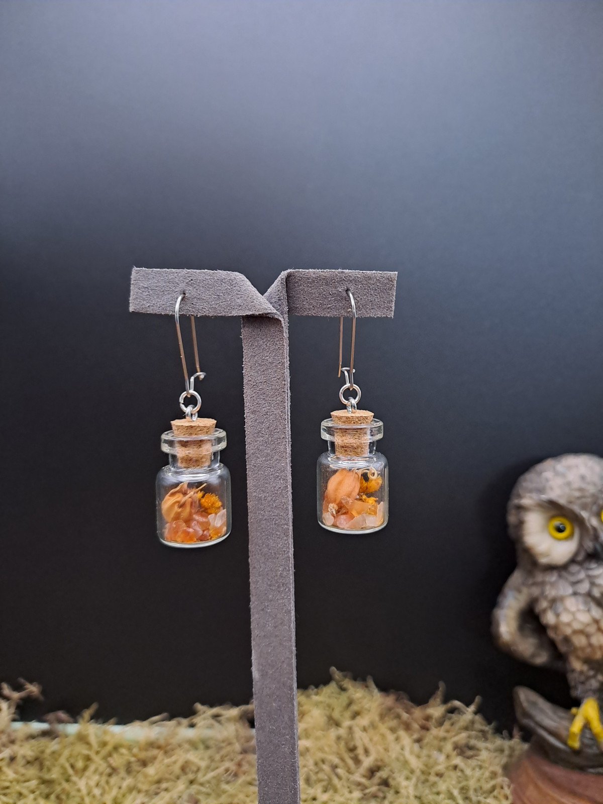 Collection Automne - Boucles d'oreilles hypoallegéniques XL oranges