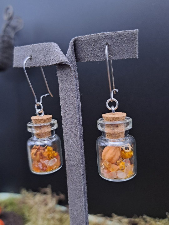 Collection Automne - Boucles d'oreilles hypoallegéniques XL oranges