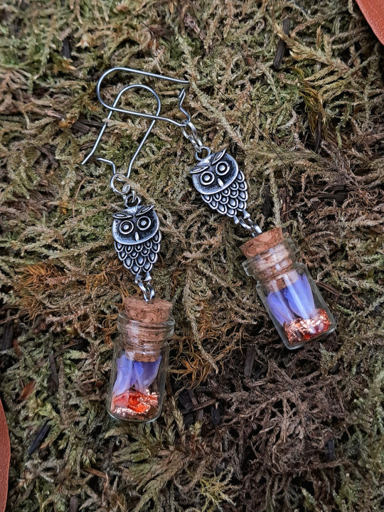 Collection Automne - Boucles d'oreilles hypoallegéniques L violettes