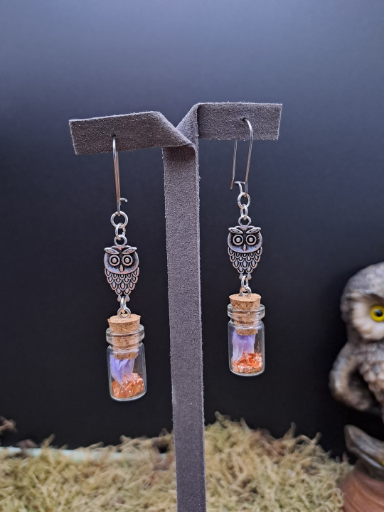 Collection Automne - Boucles d'oreilles hypoallegéniques L violettes