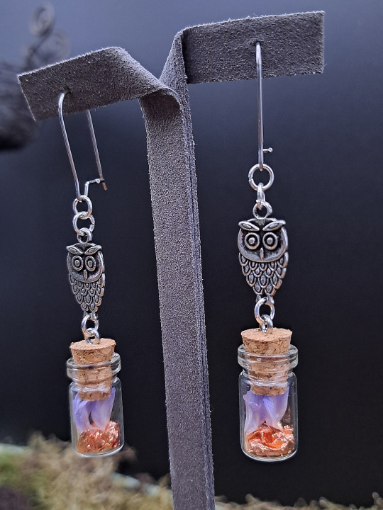 Collection Automne - Boucles d'oreilles hypoallegéniques L violettes