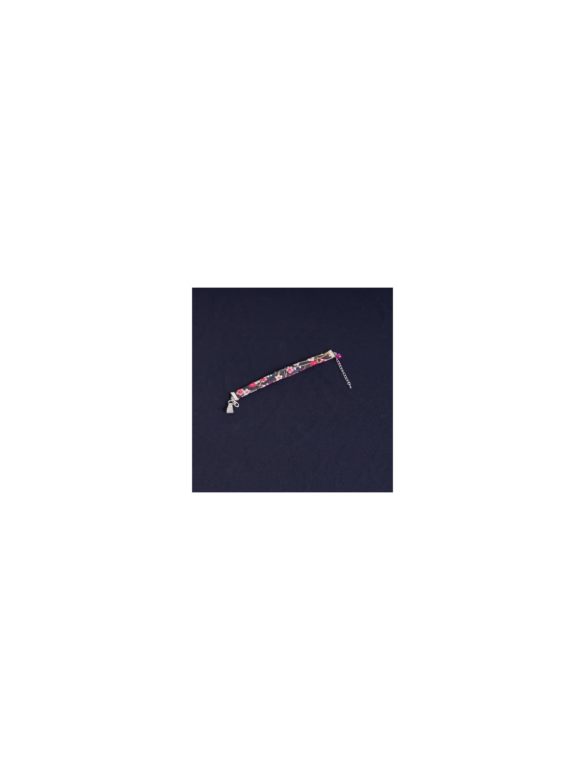 Bracelet en tissus - Fleurs rouges