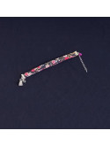 Bracelet en tissus - Fleurs rouges