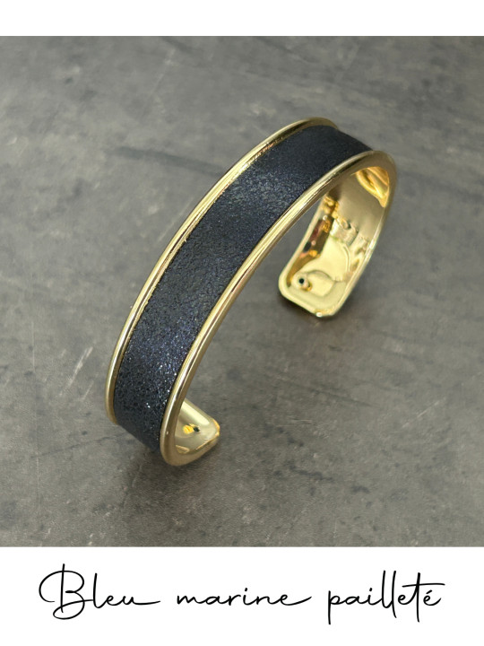 Bracelet manchette or cuir - différentes couleurs