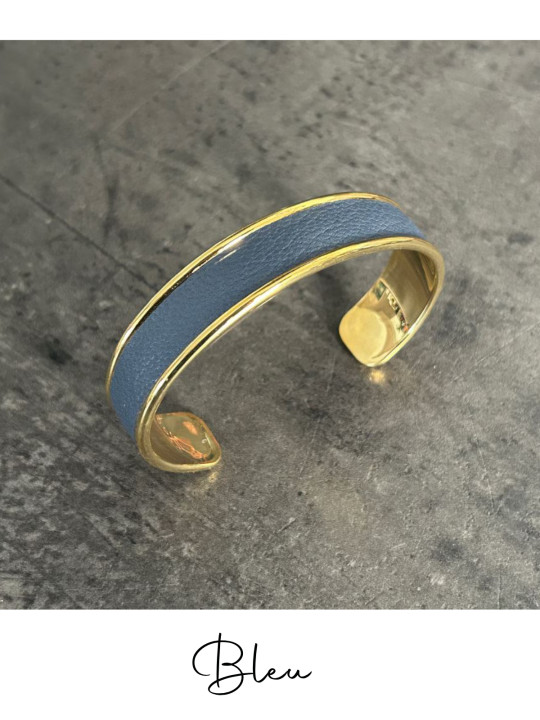 Bracelet manchette or cuir - différentes couleurs