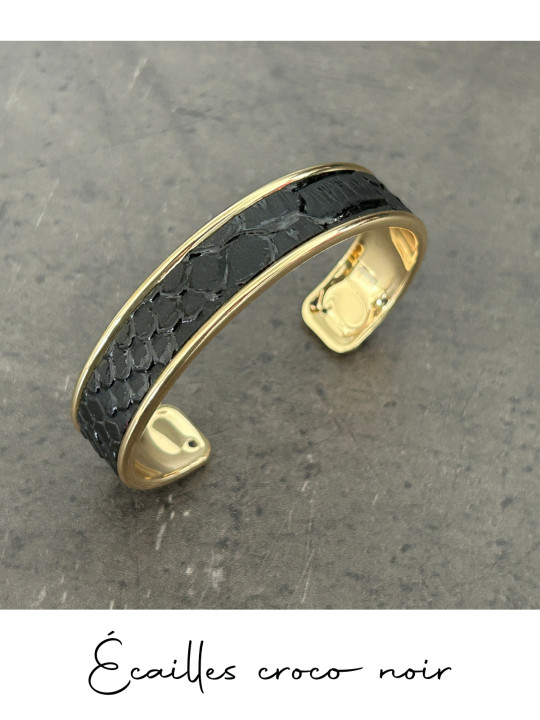 Bracelet manchette or cuir - différentes couleurs