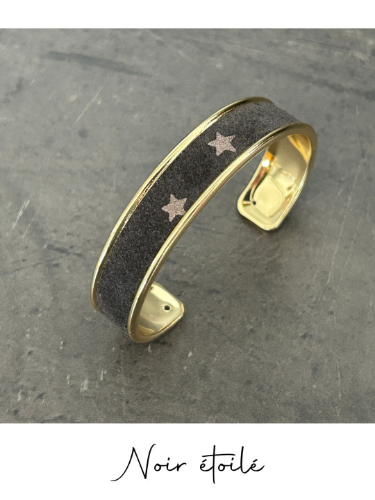 Bracelet manchette or cuir - différentes couleurs