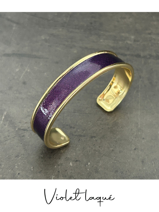 Bracelet manchette or cuir - différentes couleurs