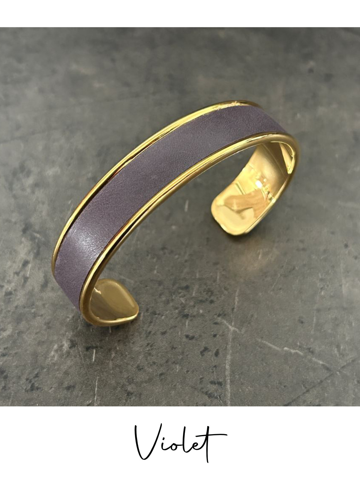 Bracelet manchette or cuir - différentes couleurs