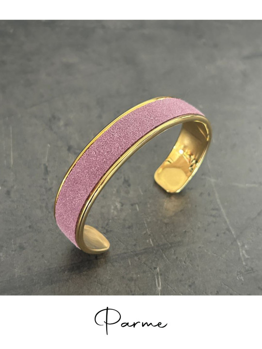 Bracelet manchette or cuir - différentes couleurs